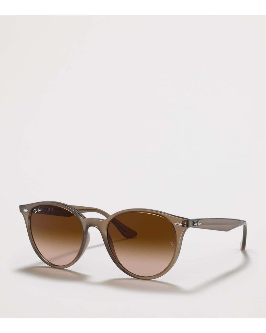 Ray-Ban Brown Acetate Phantos Round Sunglasses