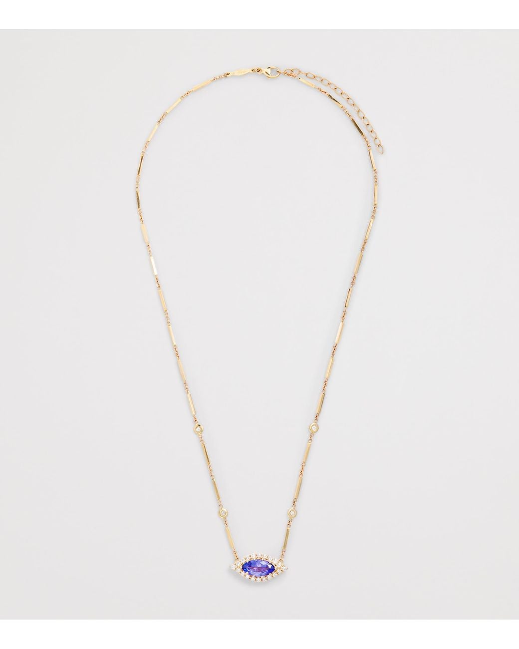 Jacquie Aiche Metallic Diamond And Tanzanite Evil Eye Necklace