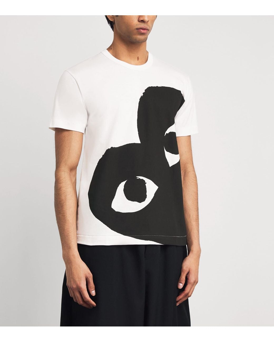 COMME DES GARÇONS PLAY Black Cotton Bottom Corner Heart T-Shirt for men