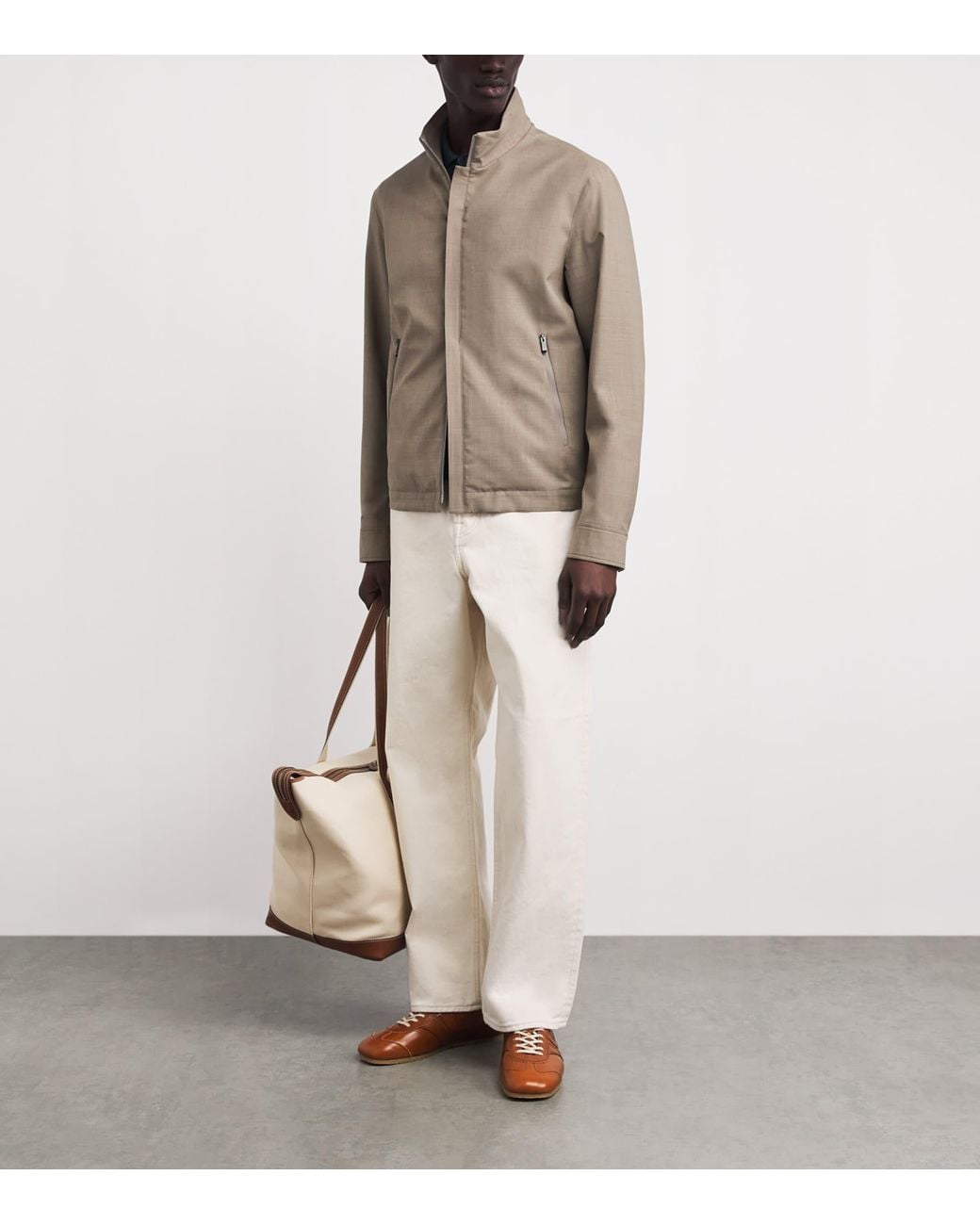 Paul & Shark Brown Wool-Silk Bomber Jacket for men