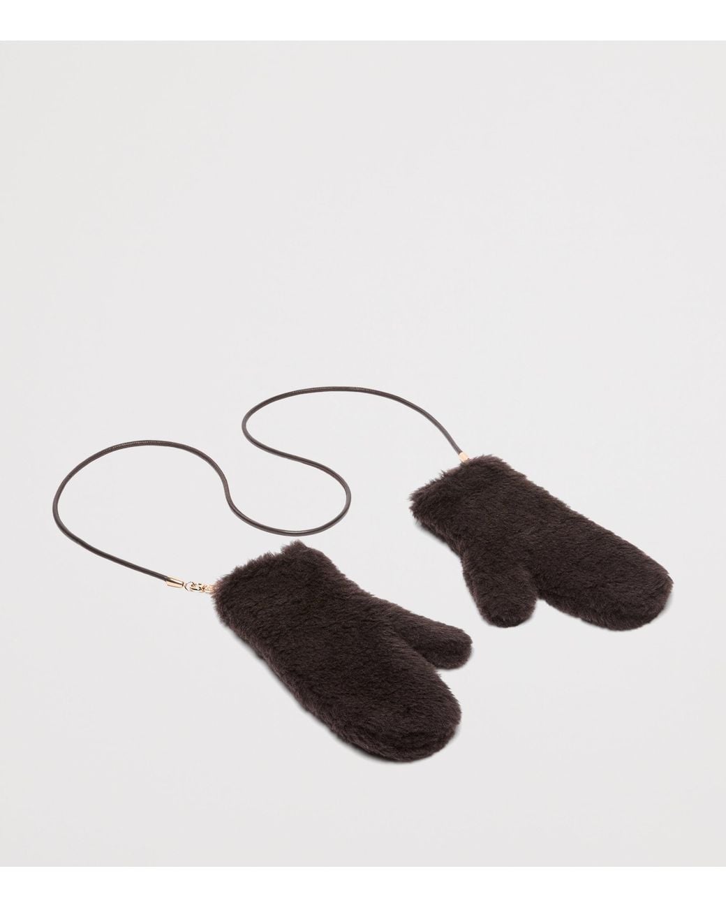 Max Mara Black Alpaca-Wool-Silk Gloves