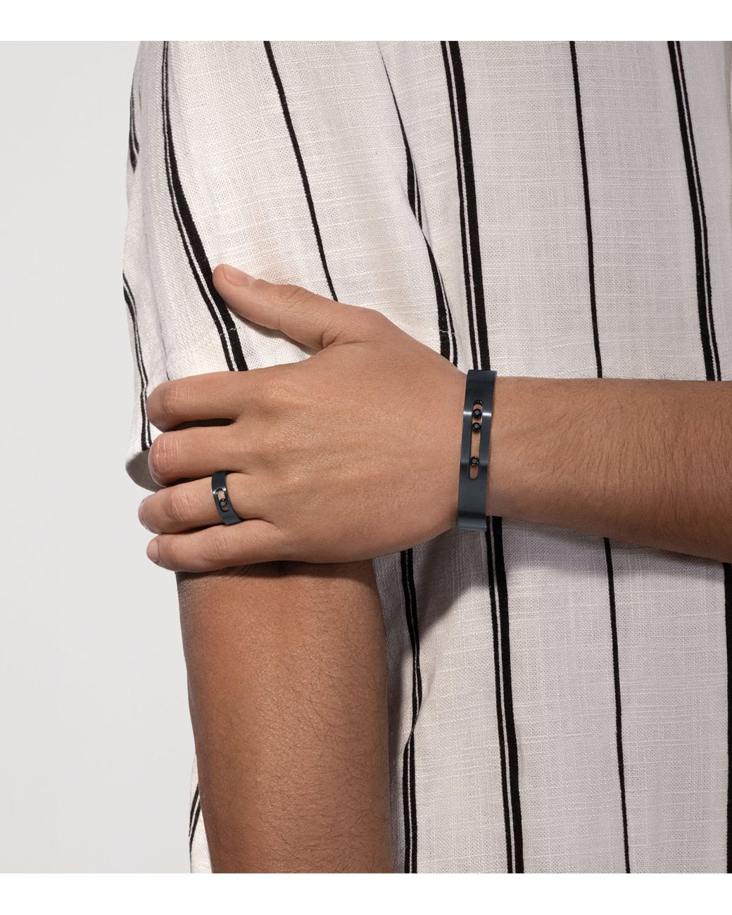 Messika Black Move Titanium And Diamond Bangle