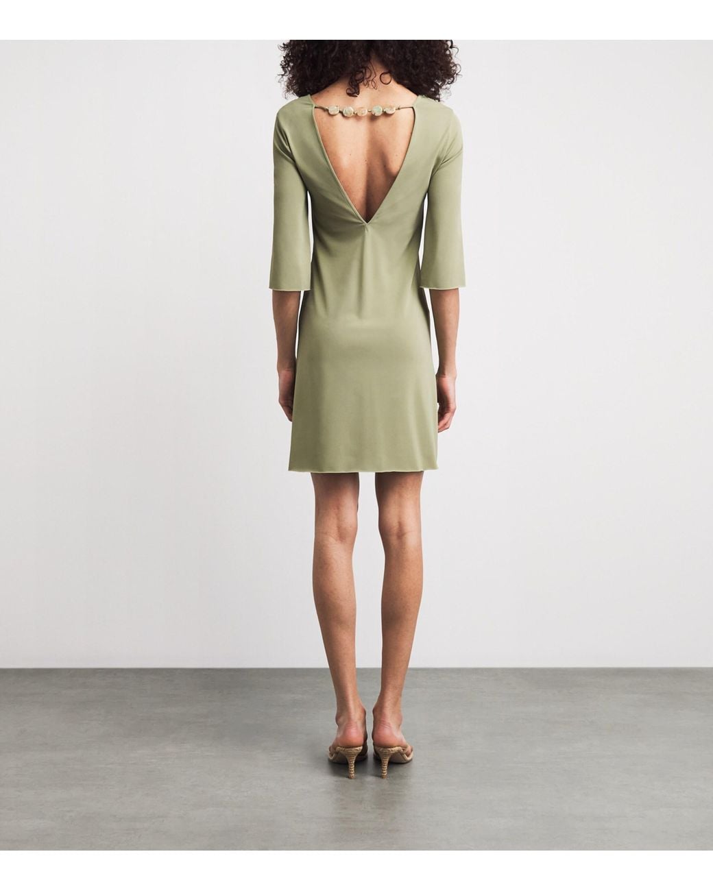Eres Green Jersey Beaded Fabuleuse Mini Dress
