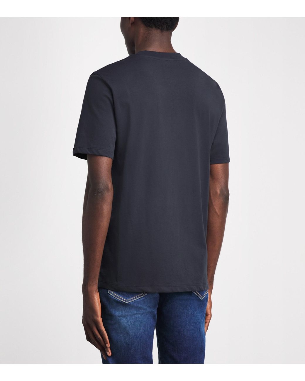 Jacob Cohen Blue Cotton Emblem Logo T-Shirt for men