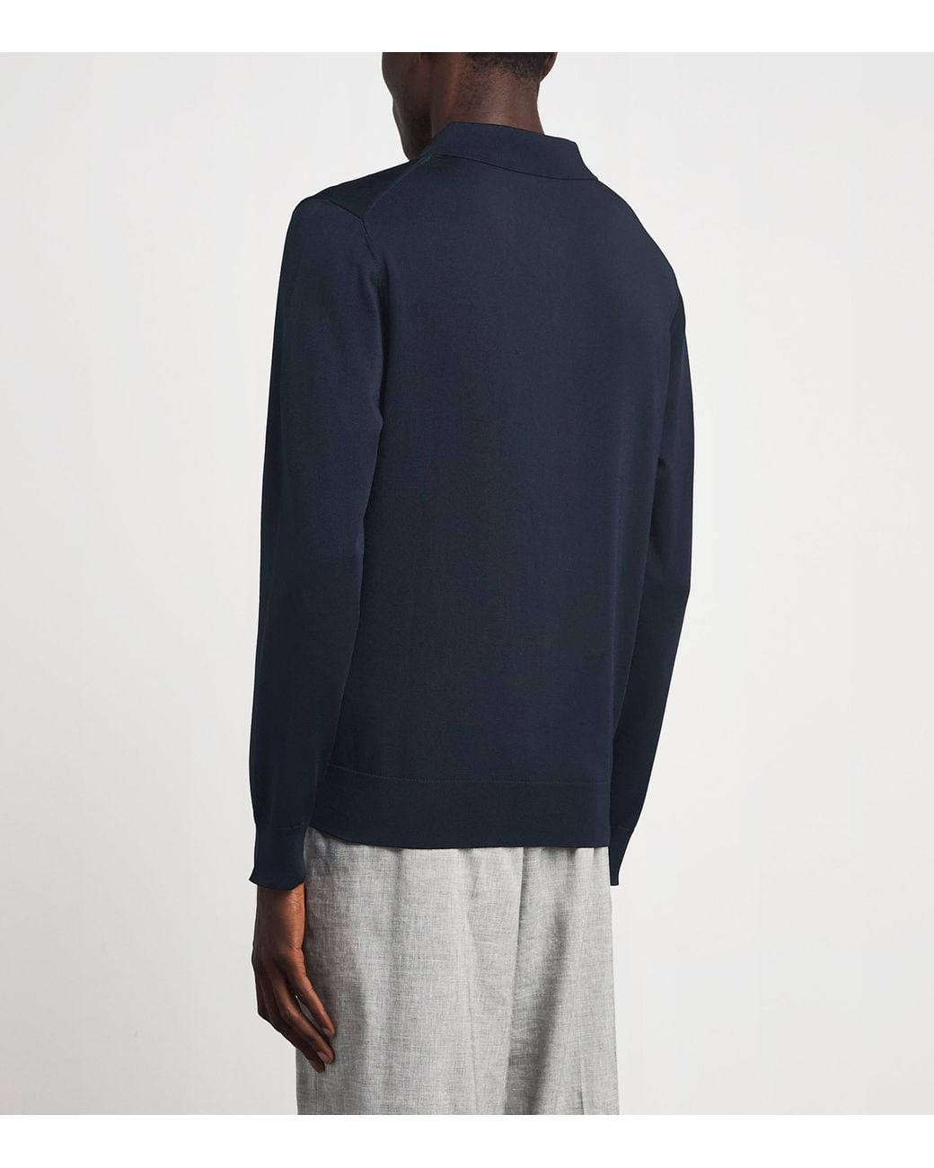 Sandro Blue Long-Sleeve Polo Shirt for men