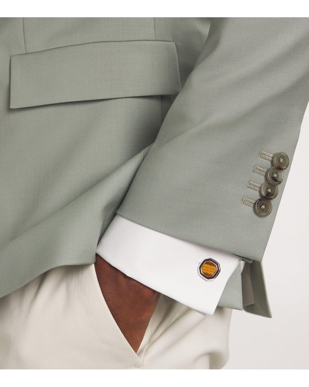 Tateossian Brown Palladium-Plated Pen And Cufflinks Set for men