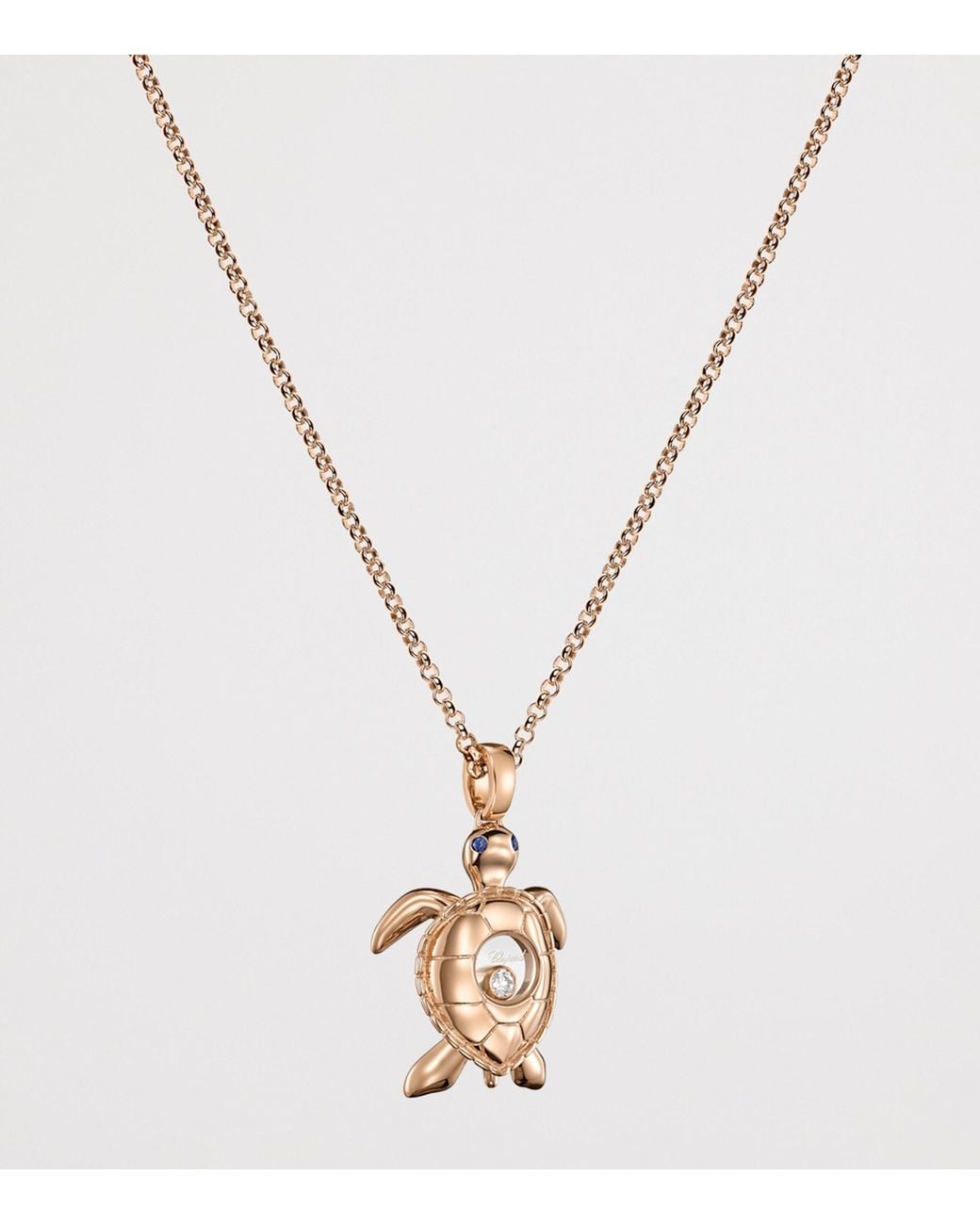 Chopard Metallic And Diamond Happy Diamonds Turtle Necklace