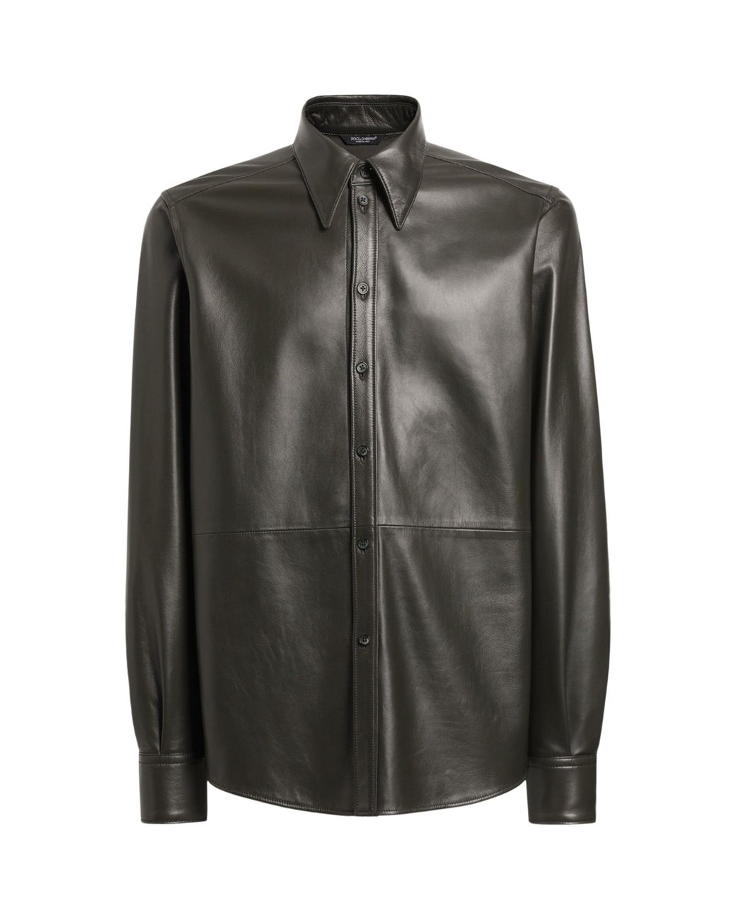 Dolce & Gabbana Black Leather Shirt for men