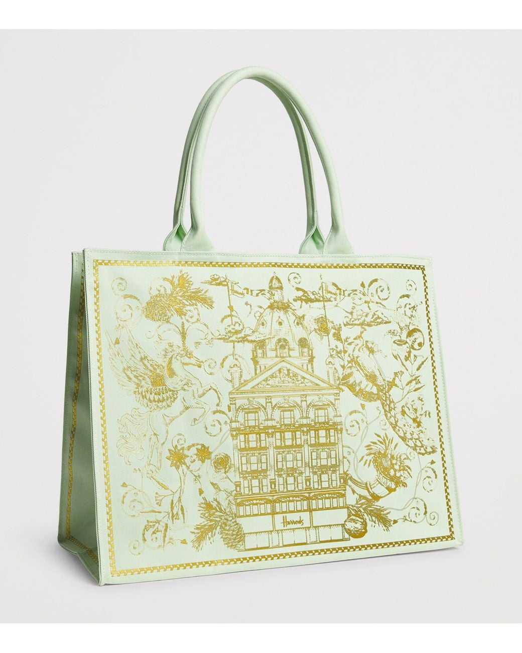 Harrods Metallic Building Shopper Bag