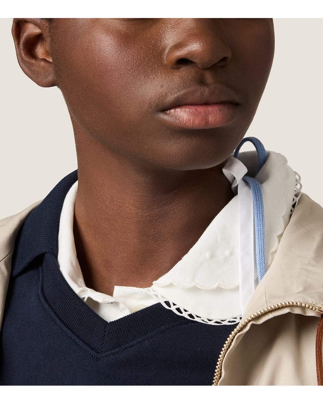 Miu Miu White Poplin Side-Tie Shirt
