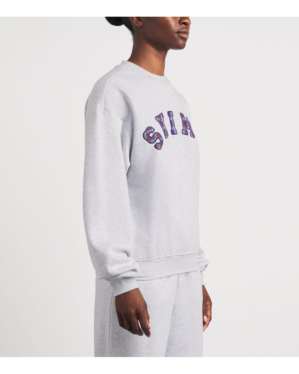 Skims White Cotton-Blend Logo Sweatshirt