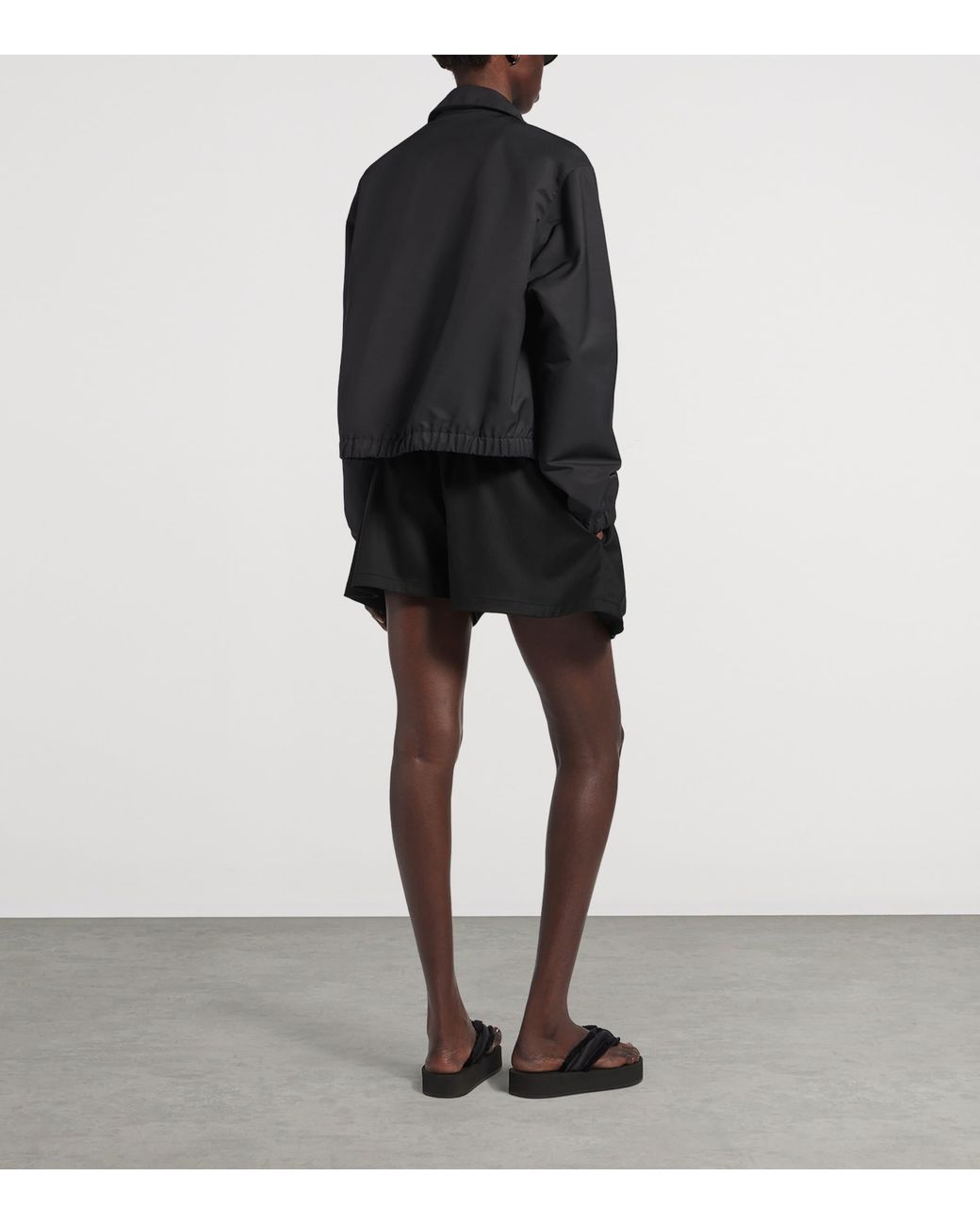 Balenciaga Black Wool-Blend Boxer-Style Shorts