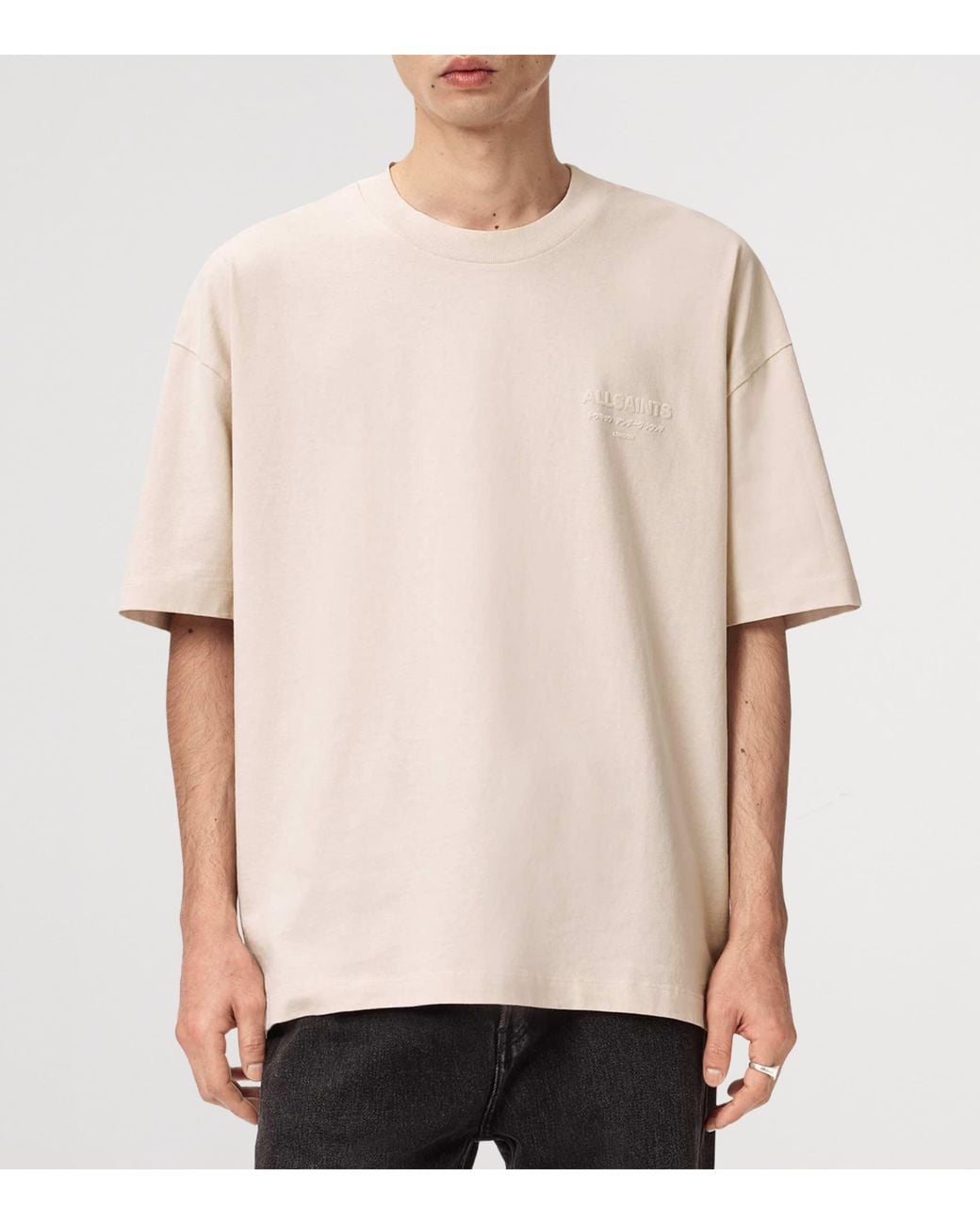 AllSaints White Organic Cotton Xander T-Shirt for men