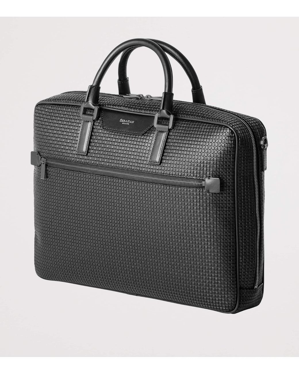 Serapian Black Slim Stepan Briefcase for men