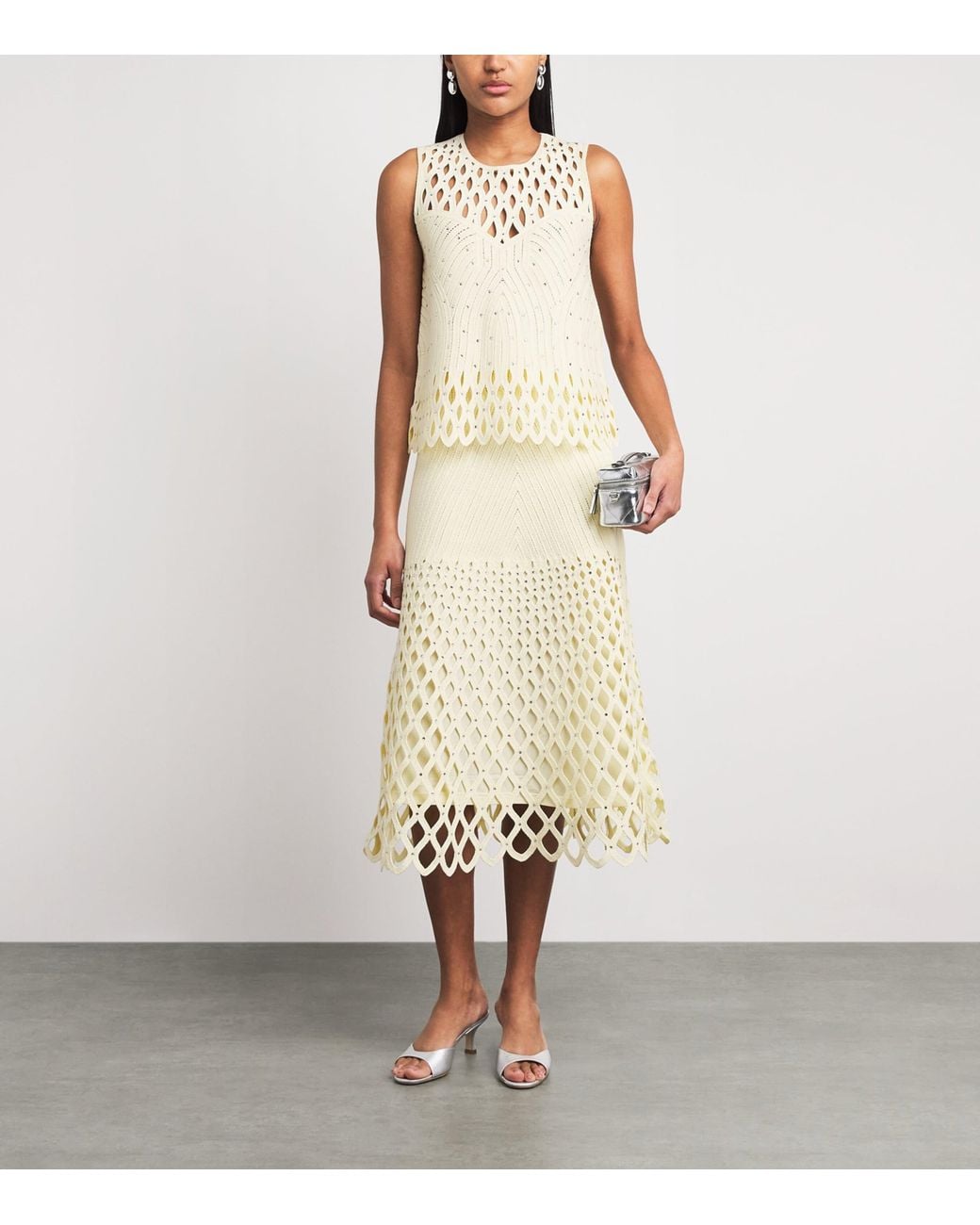 Maje Natural Embellished Crochet Top