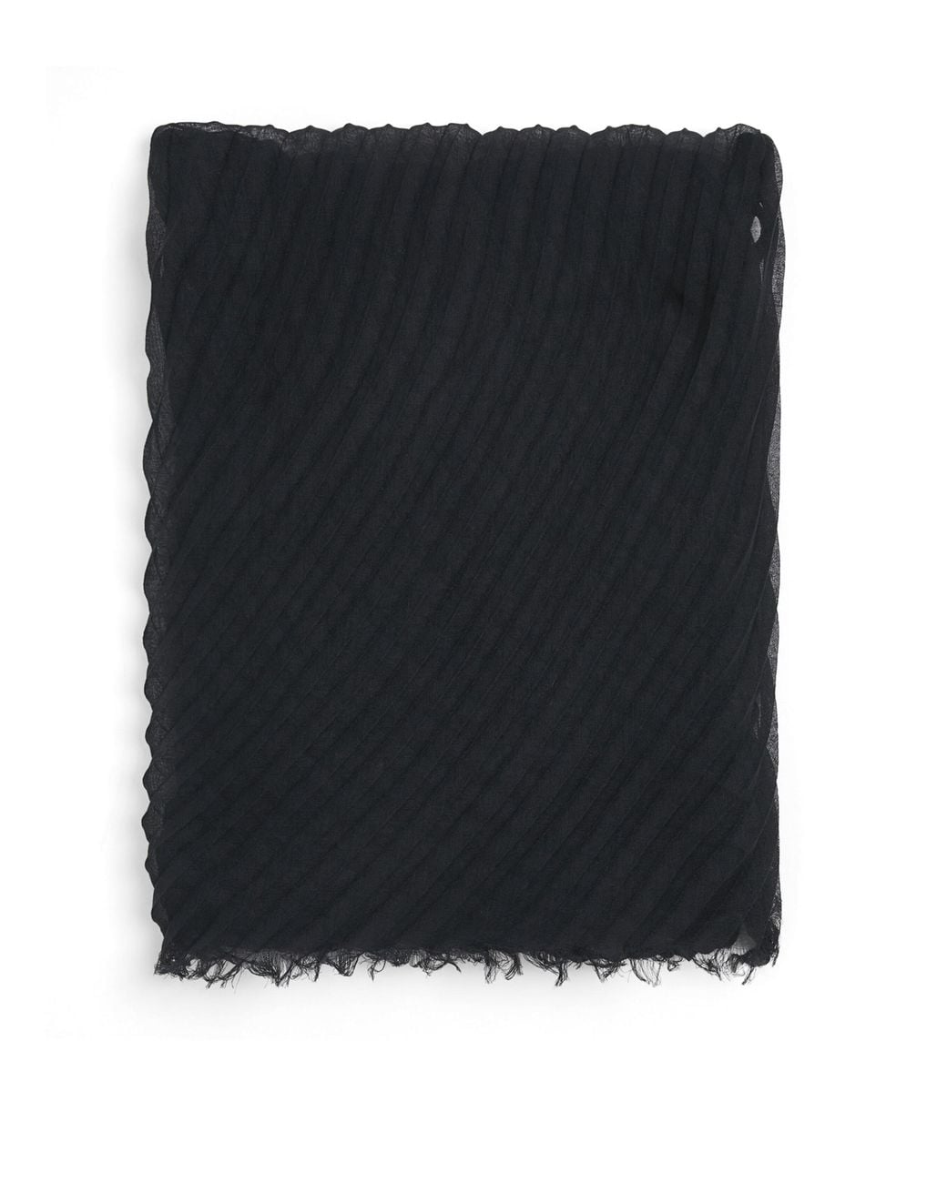 Issey Miyake Black Gradation Ramie Pleats Scarf