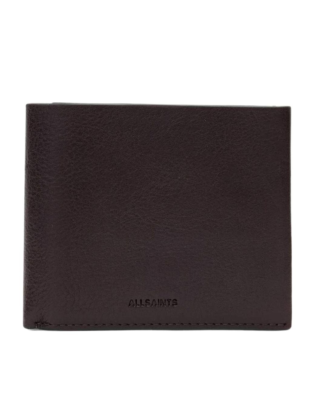 AllSaints Black Leather Axis Wallet for men