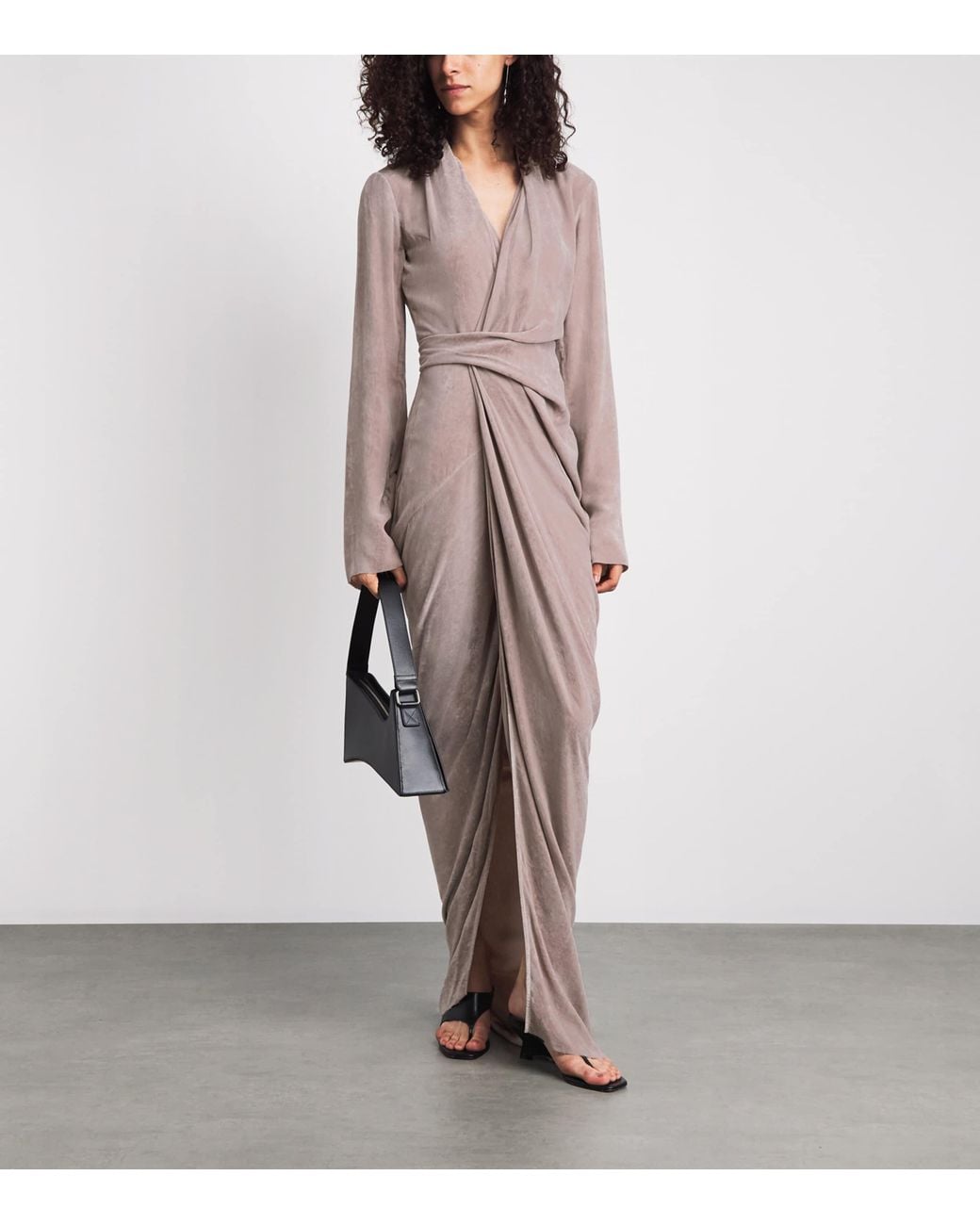 Rick Owens Pink Wrap Abito Maxi Dress