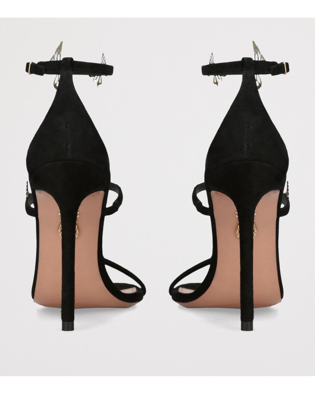 Aquazzura Black Leather Papillon Sauvage Sandals 105