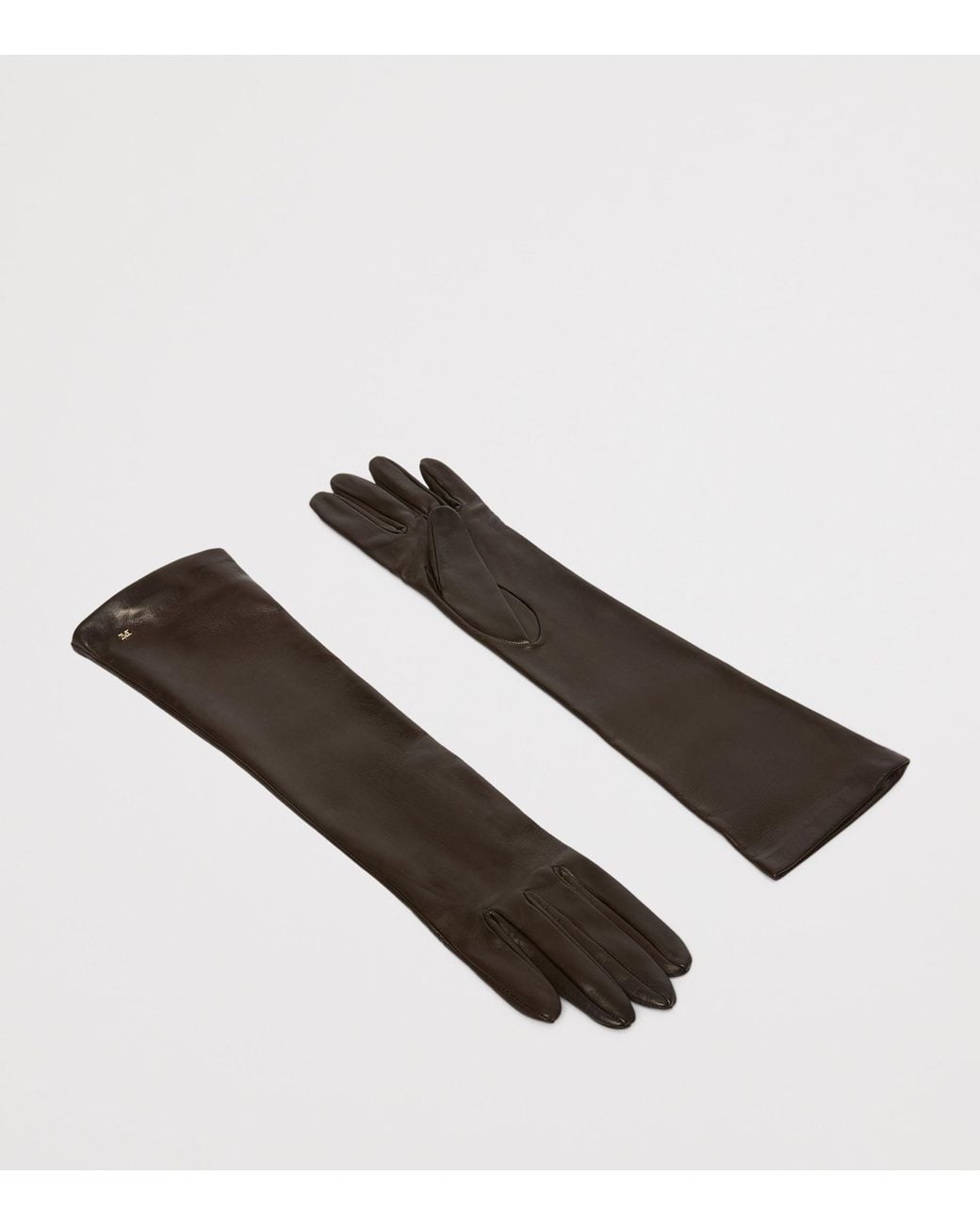 Max Mara Brown Lambskin Long Gloves