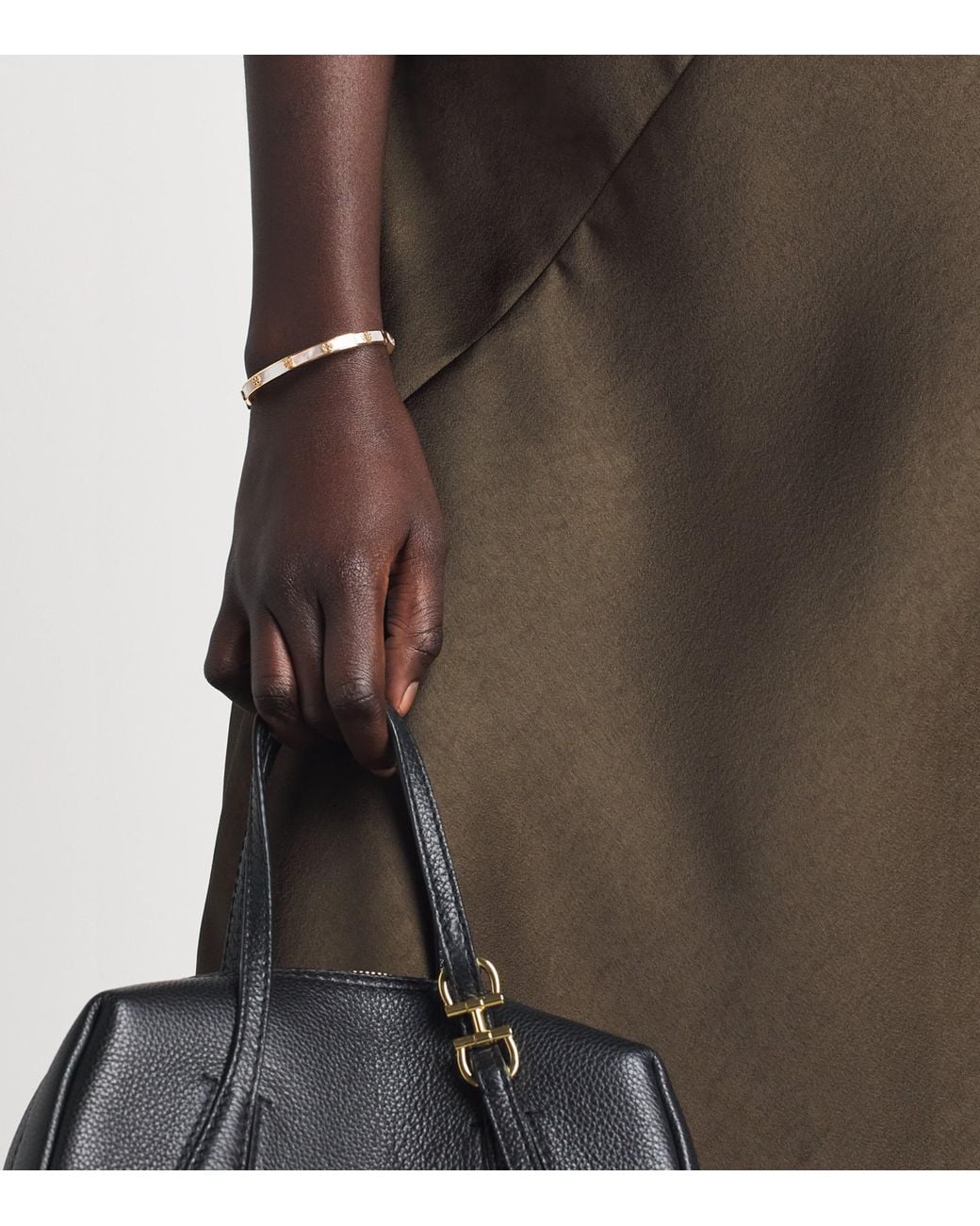 Tory Burch Natural Plated Mother-Of-Pearl Icon Bangle