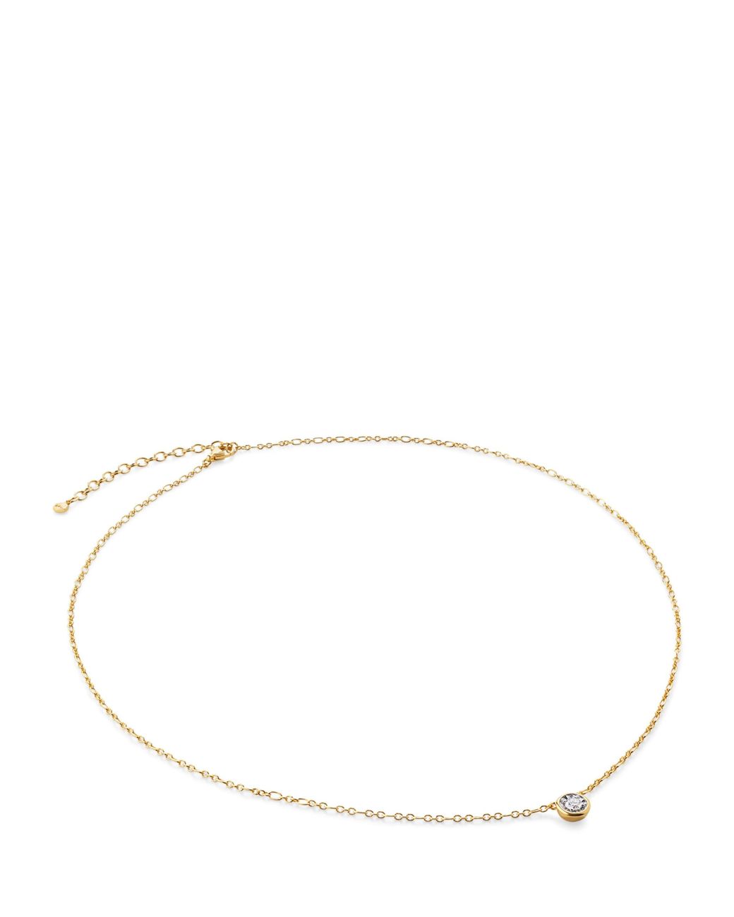 Monica Vinader Natural Medium Vermeil And Diamond Necklace