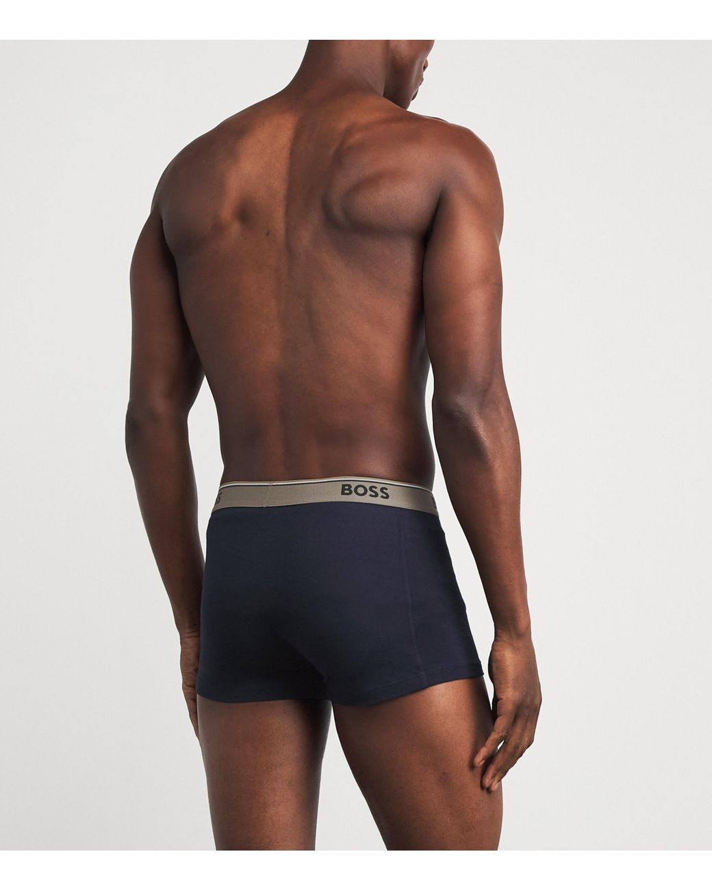 Boss Blue Stretch-Cotton Power Trunks for men