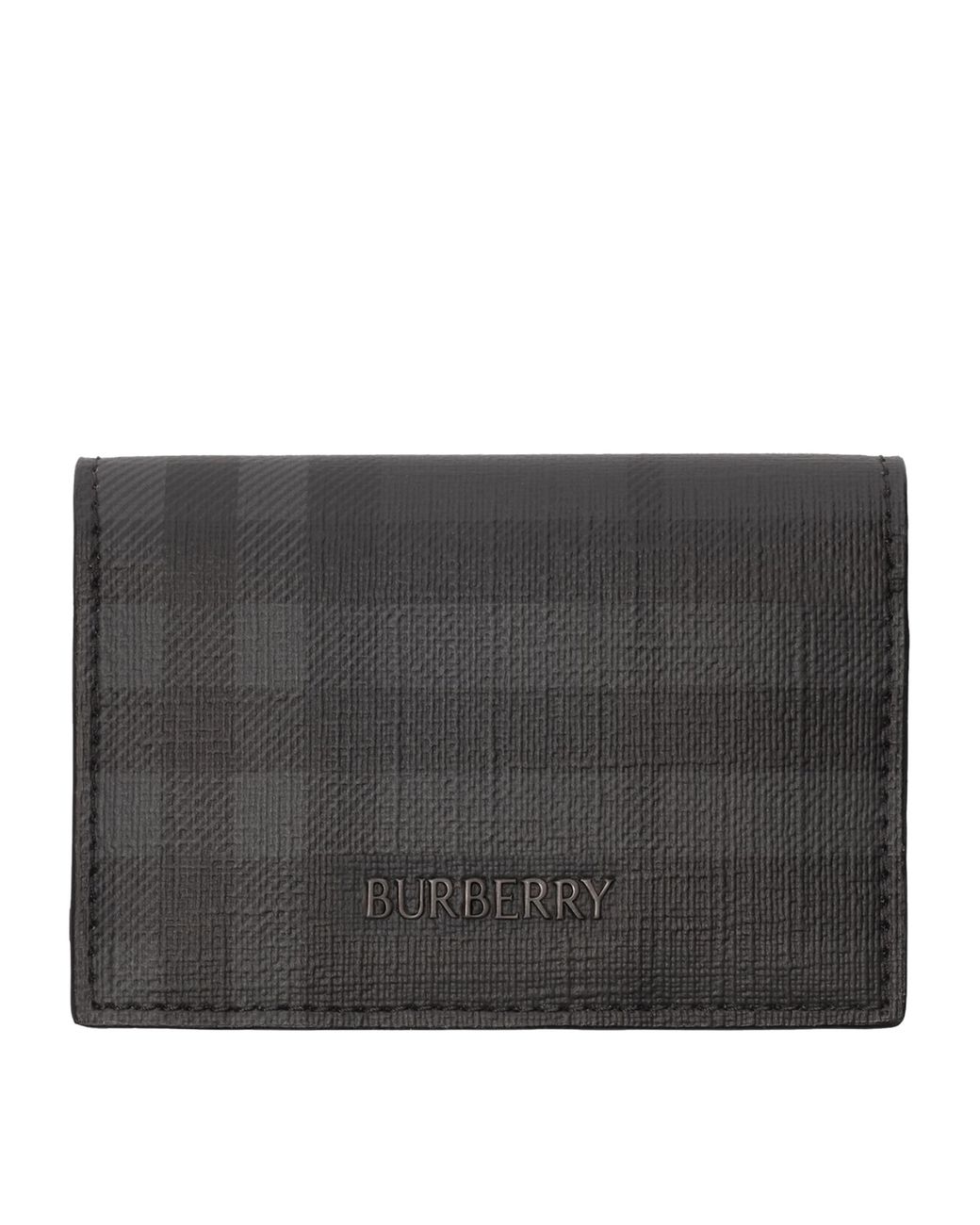 Burberry Black City Check Bifold Card-Holder for men