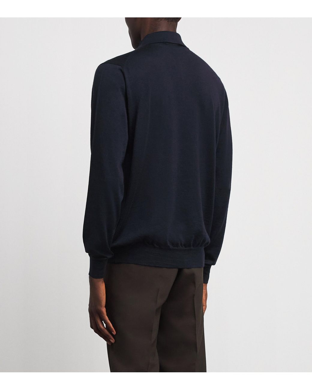 Lardini Blue Wool-Silk-Cashmere Quarter-Zip Sweater for men