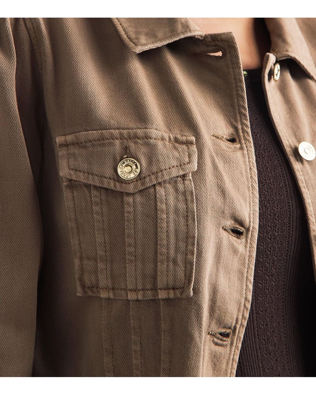 PAIGE Brown Cropped Pacey Denim Jacket