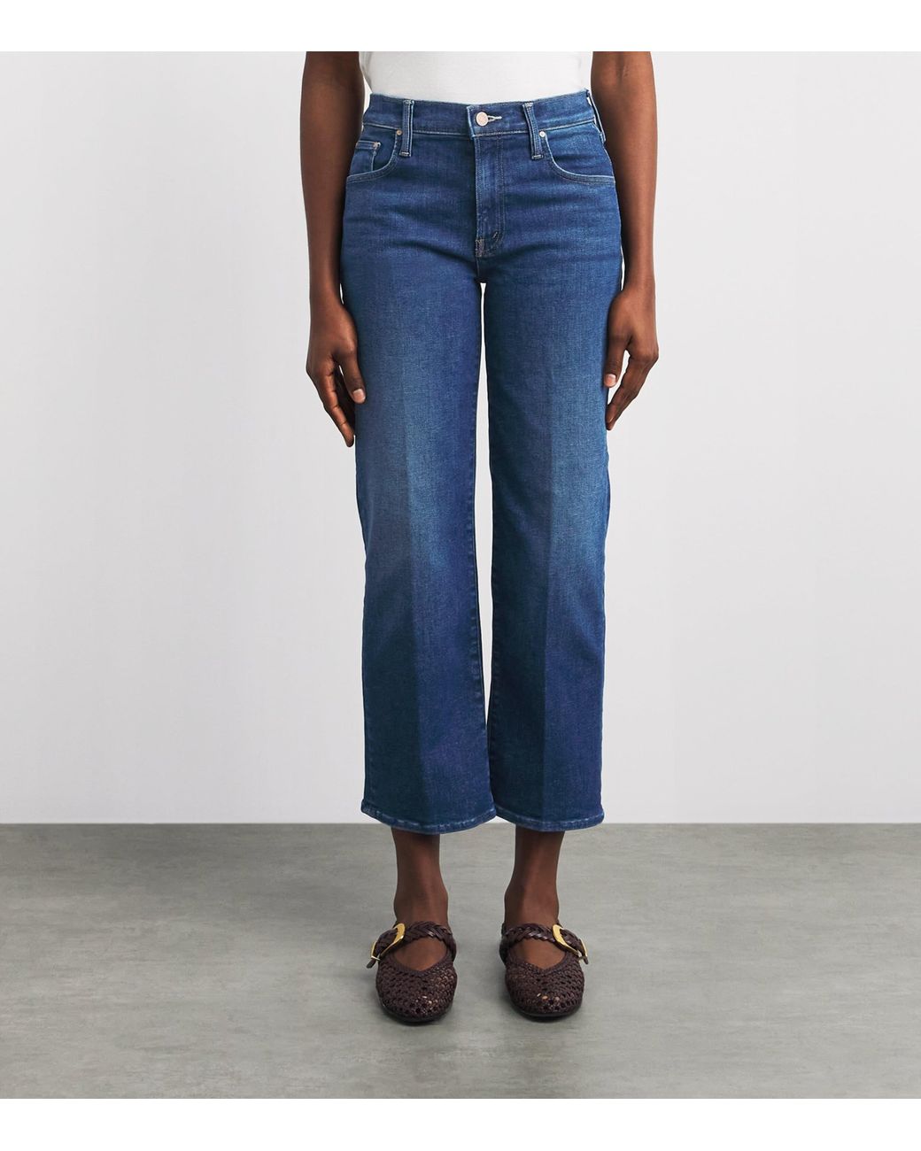 Mother Blue The Rambler Zip Ankle Jeans