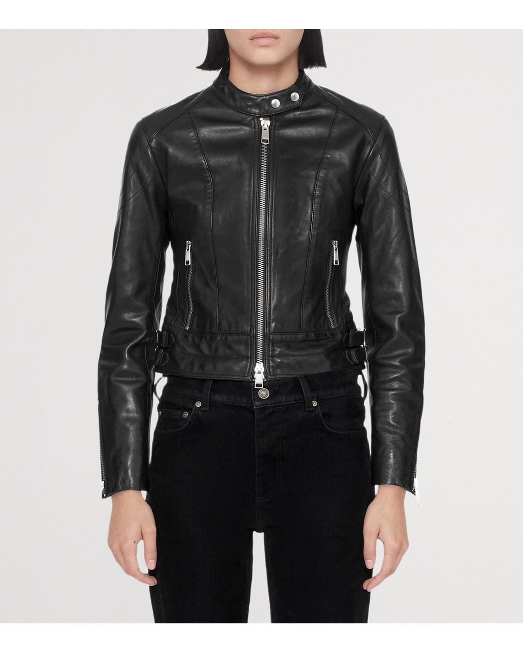 AllSaints Black Comet Leather Jacket