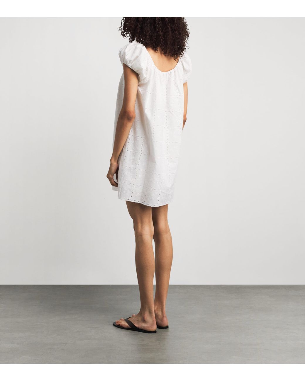 Faithfull The Brand White Broderie Anglaise Serafina Mini Dress