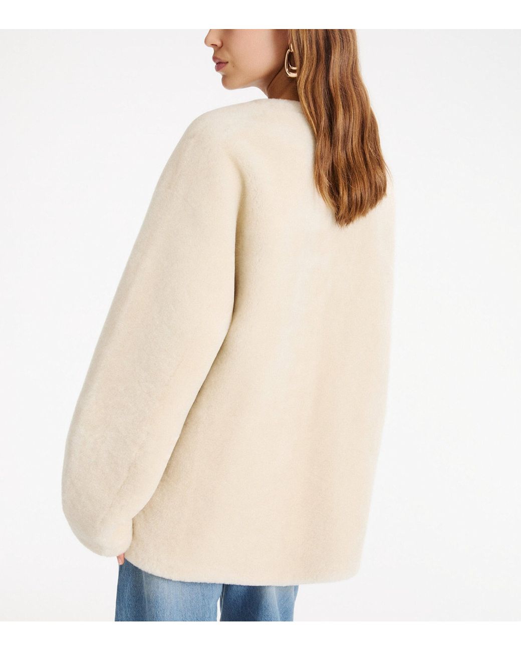 Marella Natural Ram Shearling Oversized Jacket