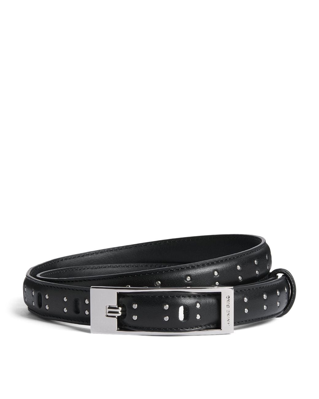Anine Bing Black Leather Studded Ely Belt
