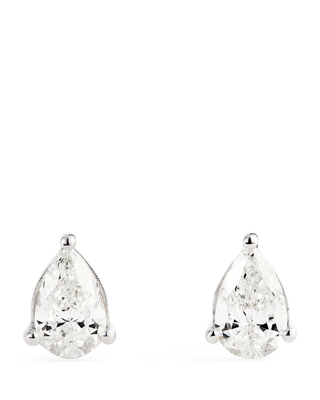 Harrods White And Diamond Pear Stud Earrings