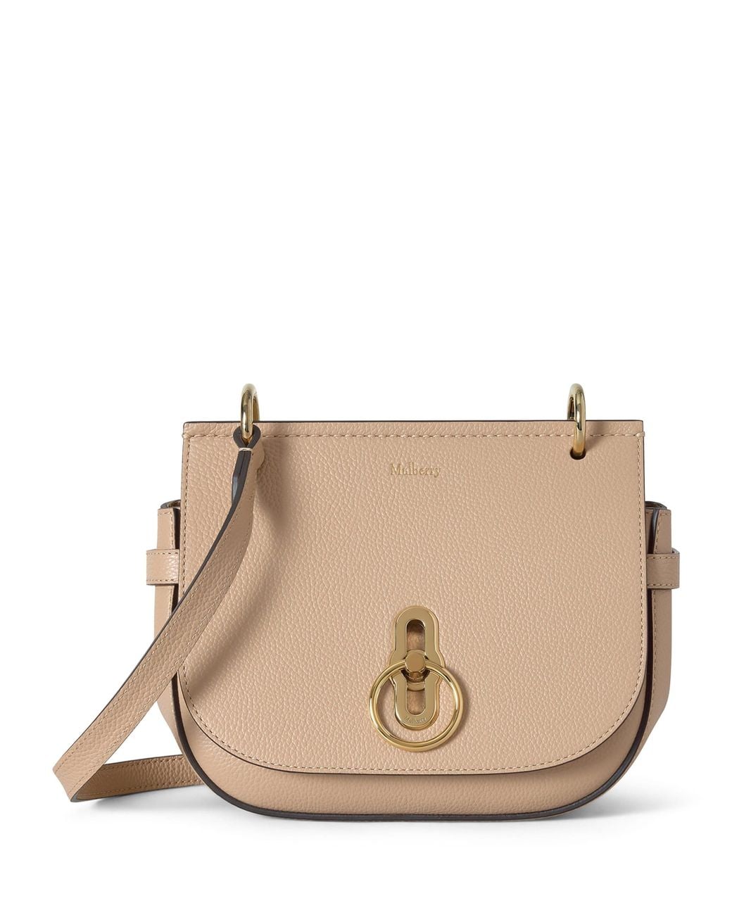 Mulberry Natural Small Leather Amberley Satchel Cross-Body Bag