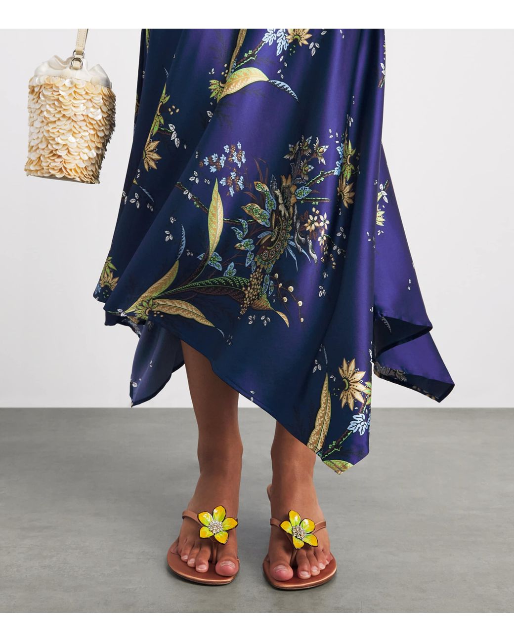 Staud Blue Silk Portia Midi Dress