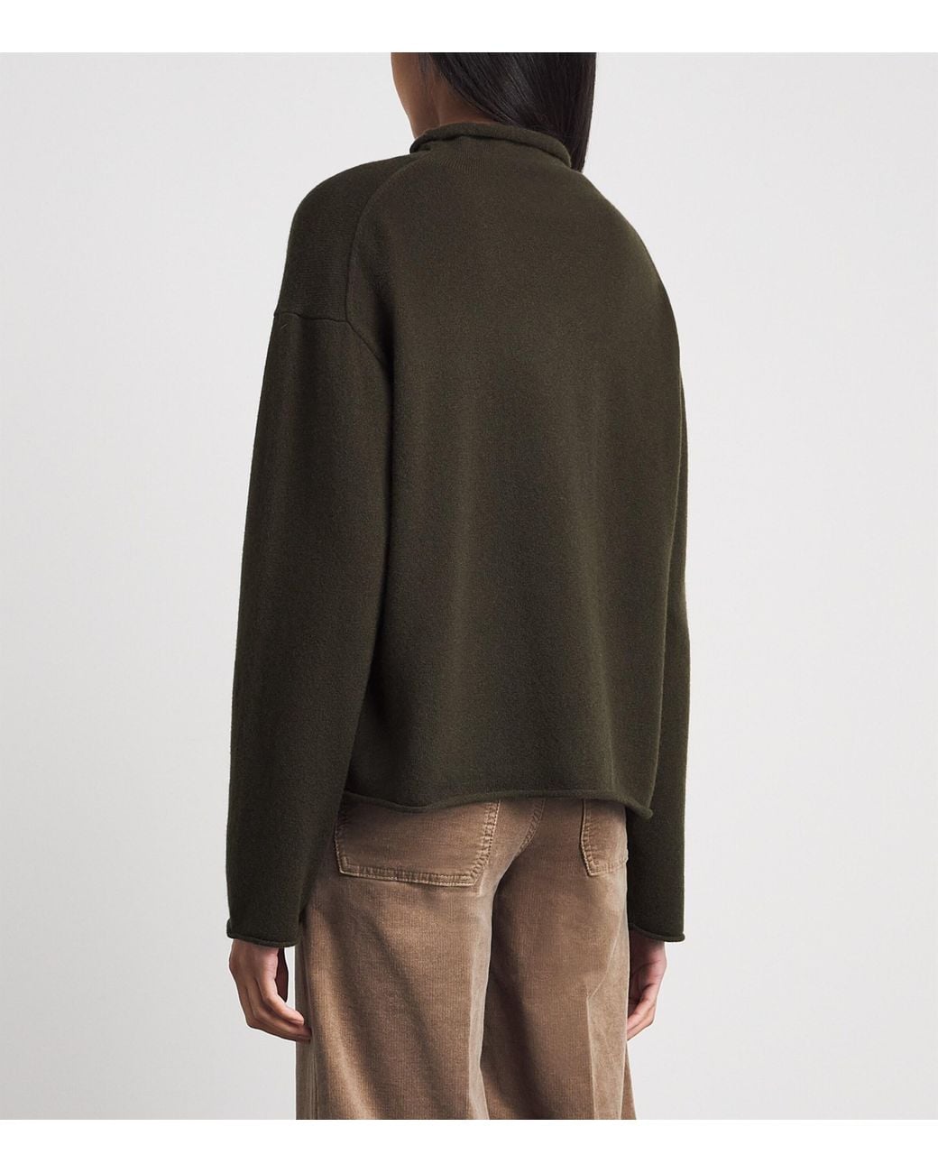 ME+EM Green Cashmere High-Neck Sweater