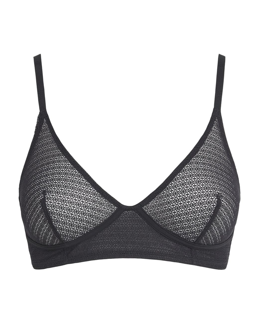 Wolford Gray Geo Lace Triangle Bralette