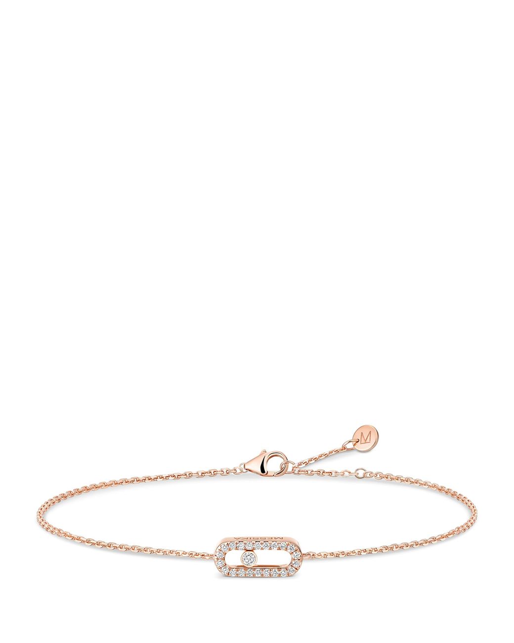 Messika White Move Uno Mini And Diamond Chain Bracelet
