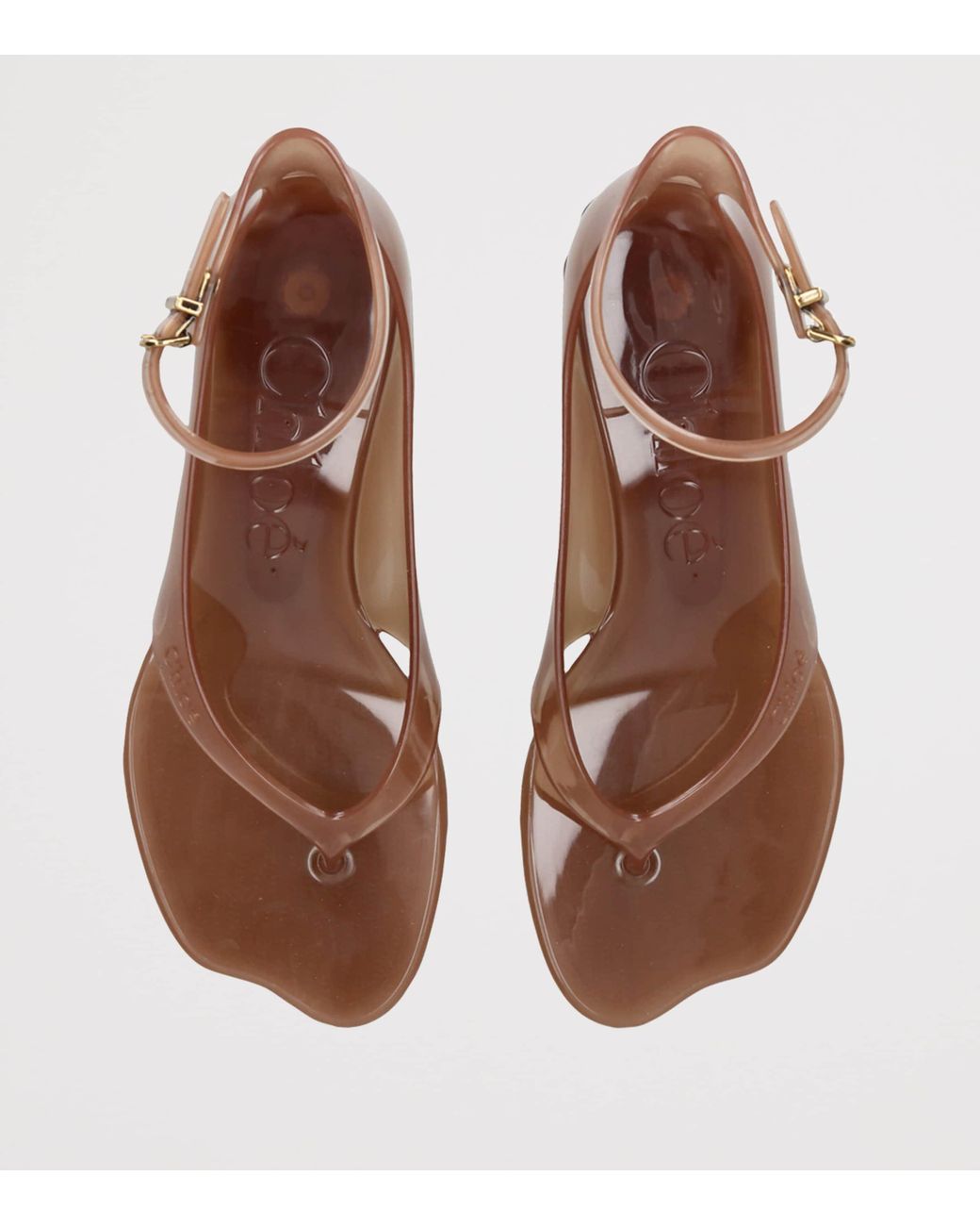 Chloé Brown Jelly Heeled Sandals 25