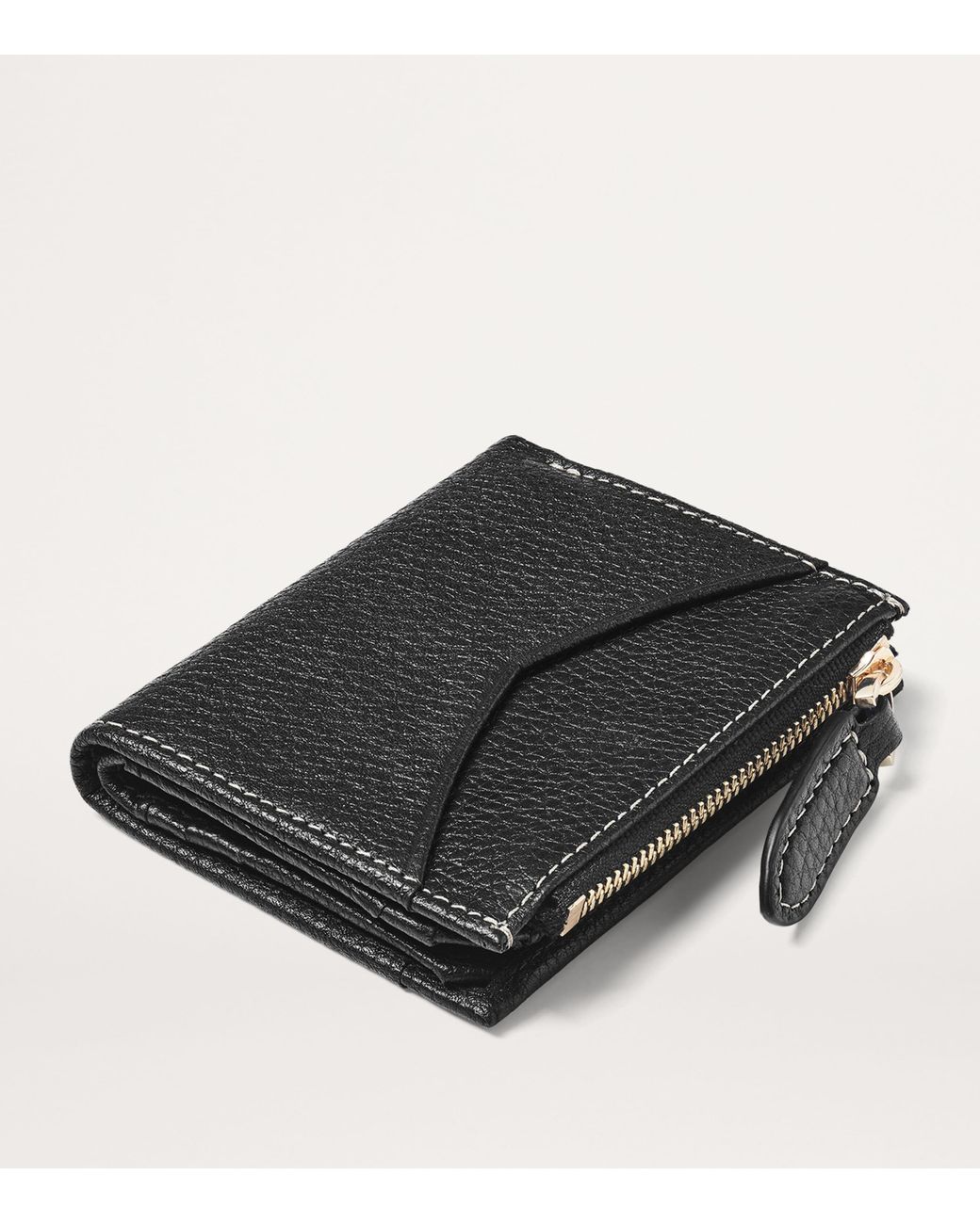 Aspinal Black Leather Hudson Coin And Card Holder