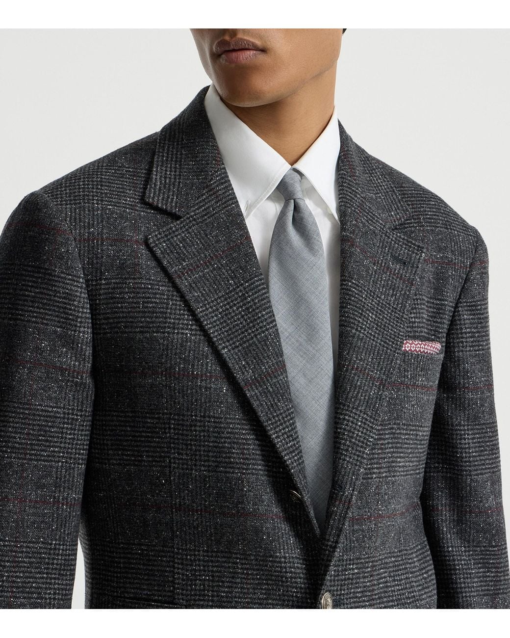 Brunello Cucinelli Gray Virgin Wool Tie for men