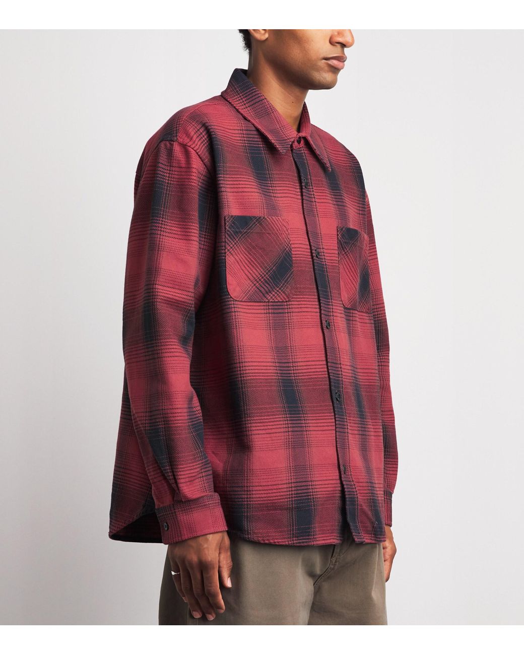 Our Legacy Red Cotton Check Whoppin Shirt for men