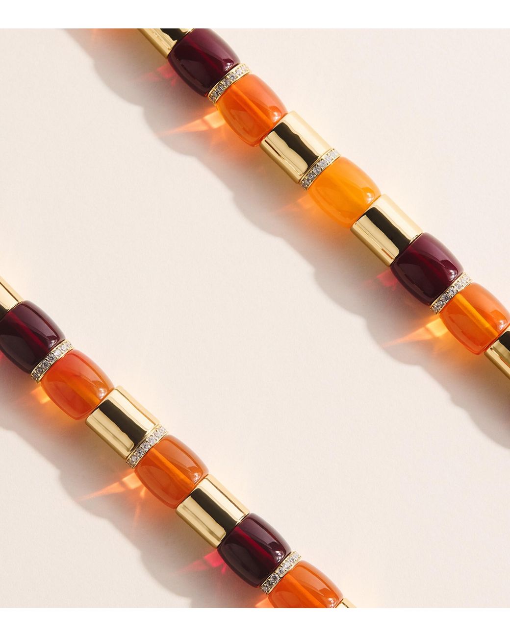 Eddie Borgo Pink Plated Amber, Carnelian And Pavé Crystal Patch Necklace