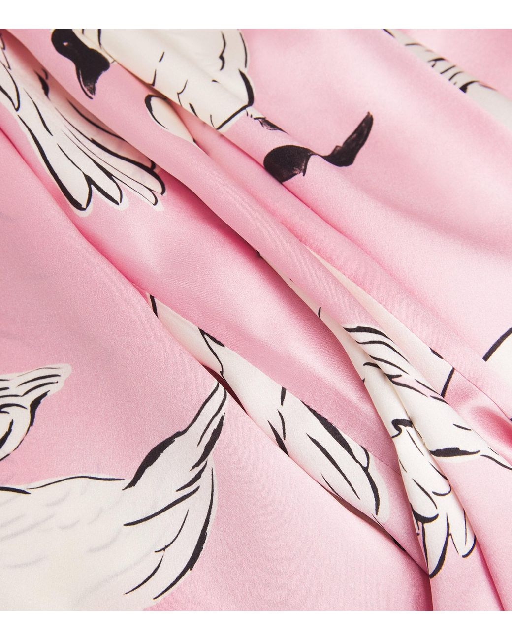 Olivia Von Halle Pink Silk Lila Selene Swan Pyjamas