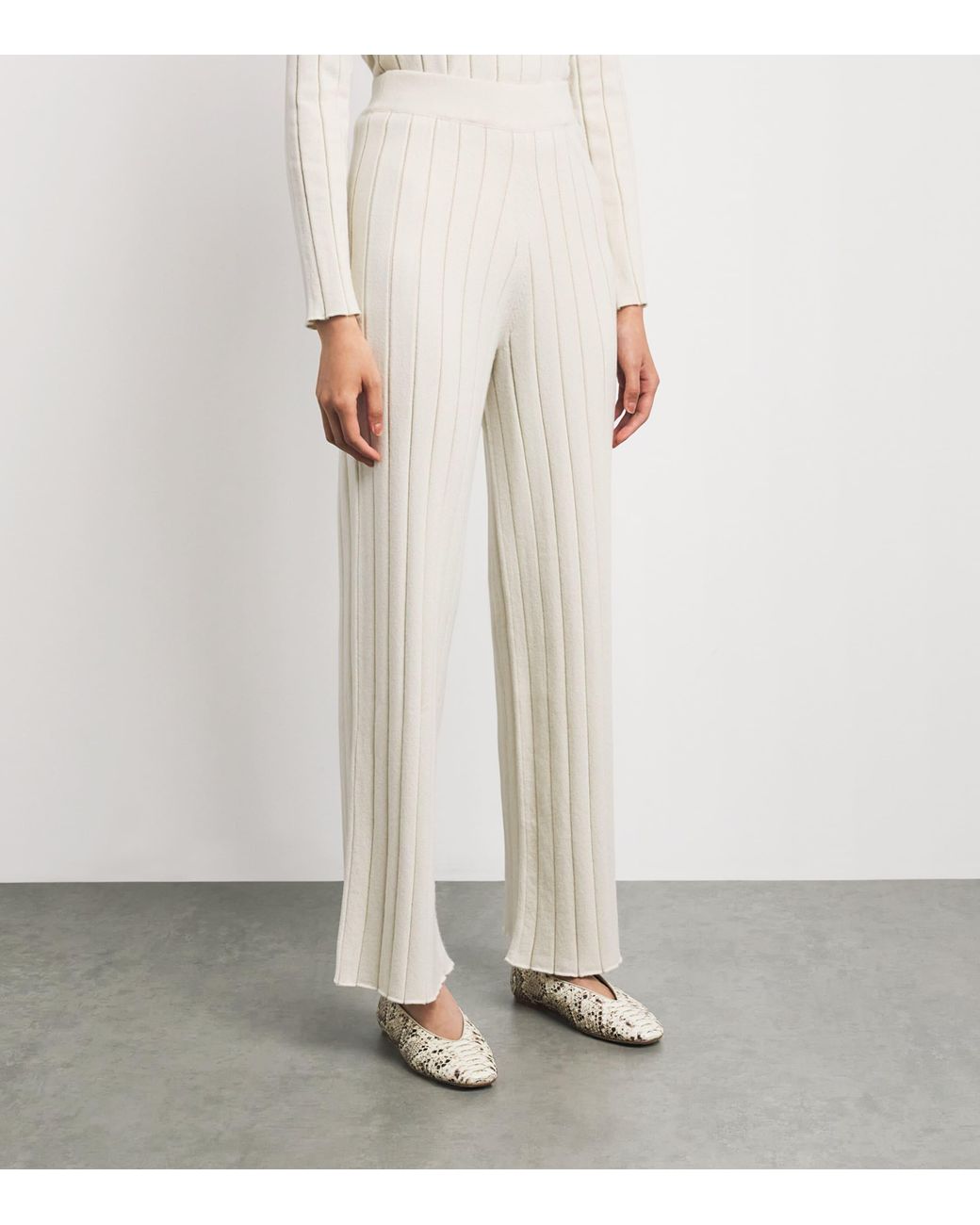 Colombo Natural Cashmere Ribbed Trousers