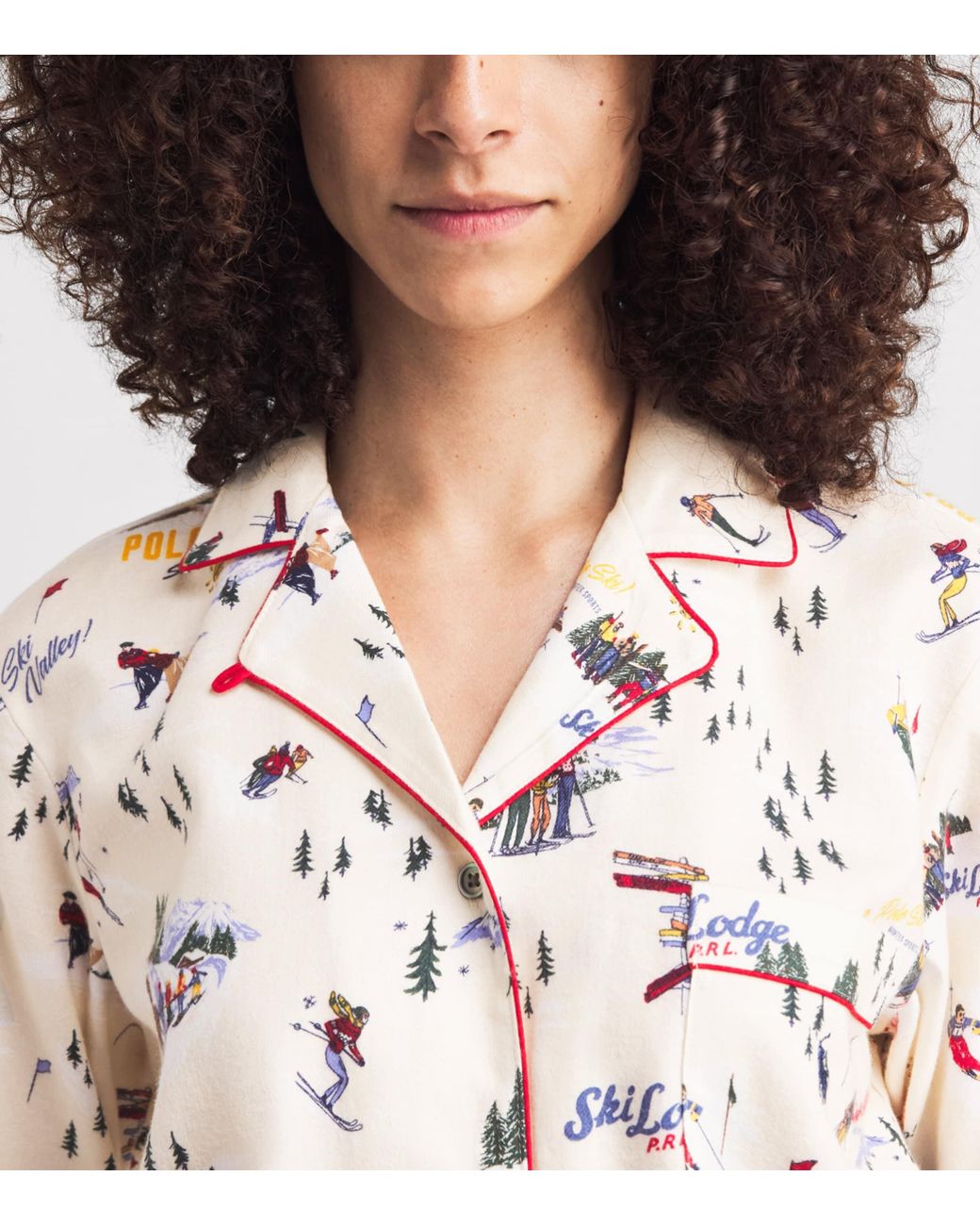Polo Ralph Lauren White Cotton Ski Long-Sleeve Pyjama Set