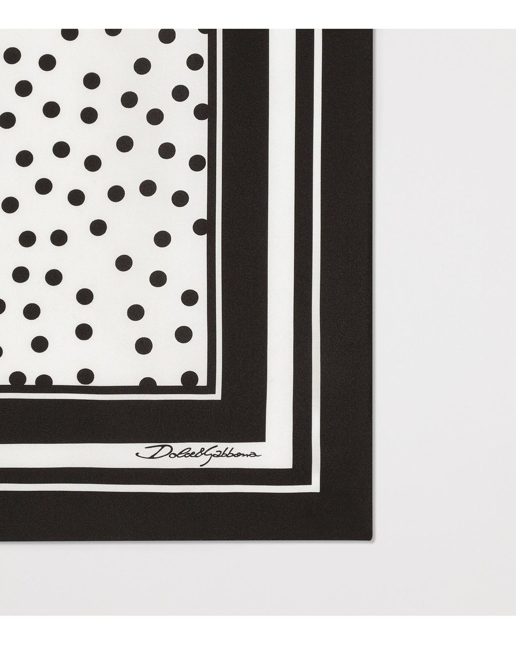 Dolce & Gabbana Black Silk Printed Scarf for men